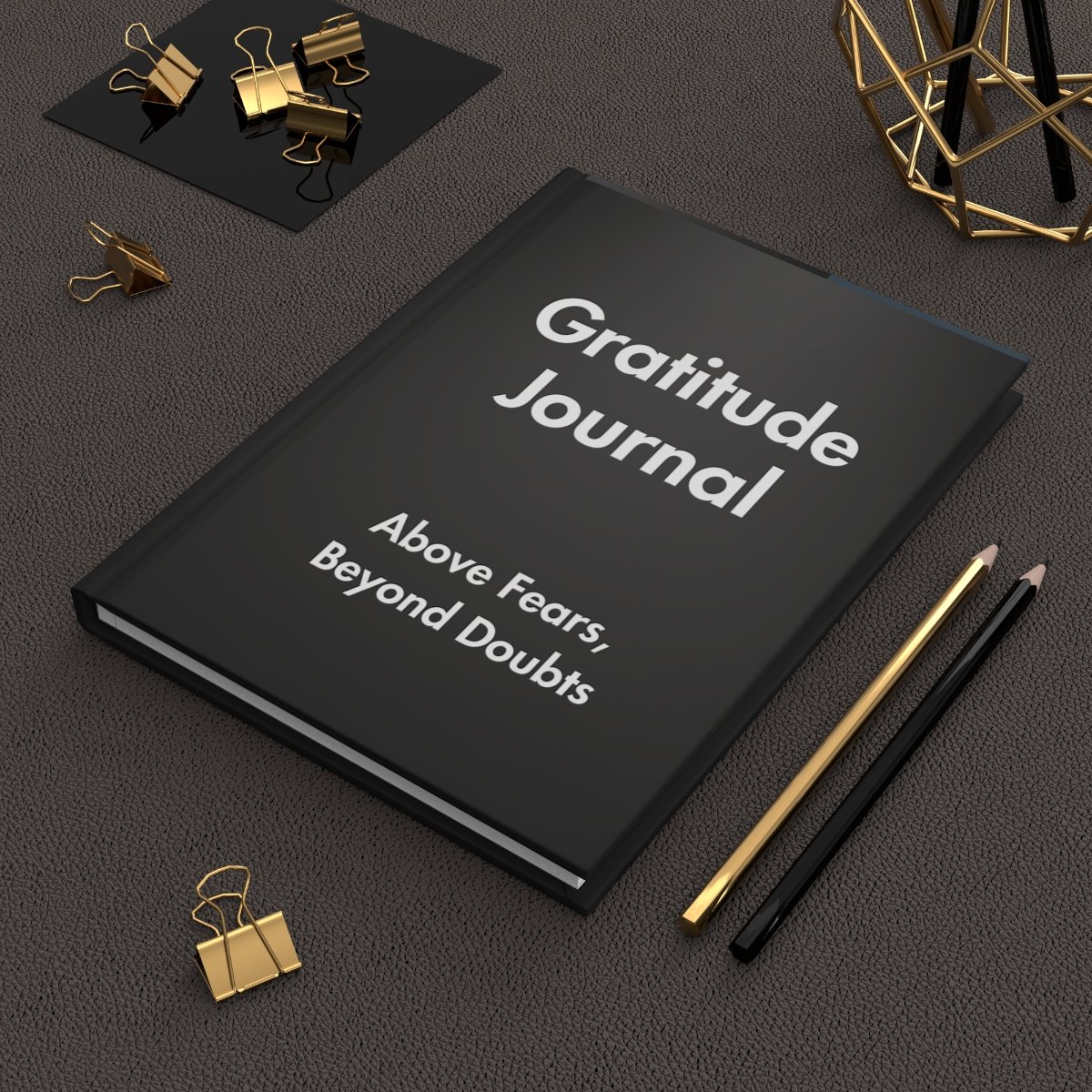 Gratitude Hardcover Journal, Black